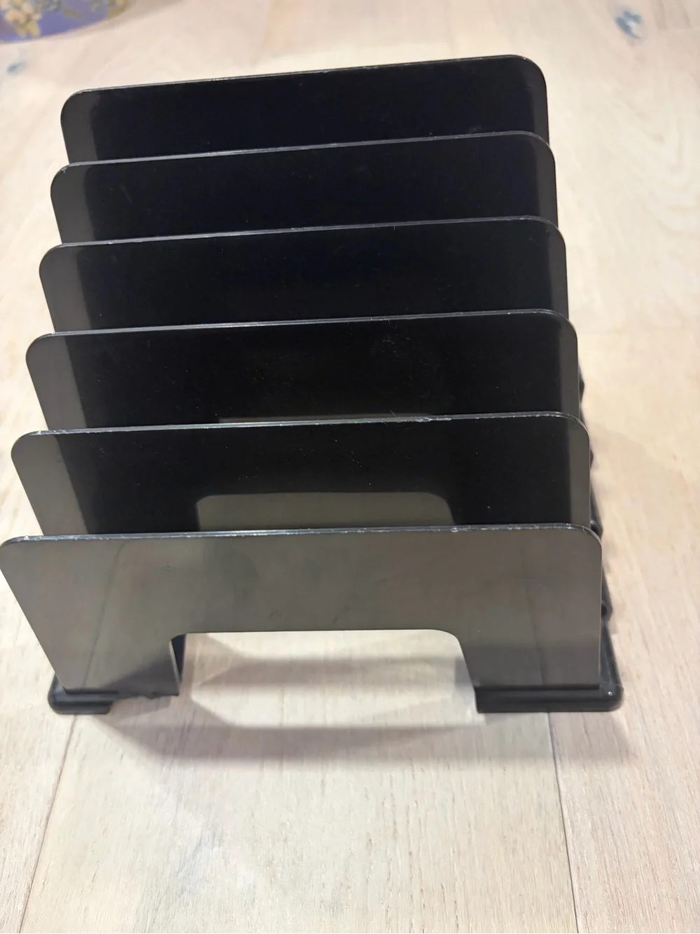 Black Acrylic Desk File Organizer with Sticky Note Set and Mini Clipboard